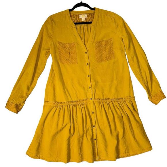 Anthropologie l Maeve Marlie Button-Front Tunic Dress Size 6 - Picture 3 of 12